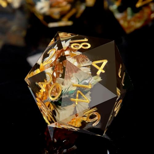 Haxtec DND Dice Set Sharp Edge Resin Dice Set with Dice Case, Flower D and D Dice, Polyhedral D&D Dice Compatible with Dungeons and Dragons TTRPGs DND Gift - Image 2