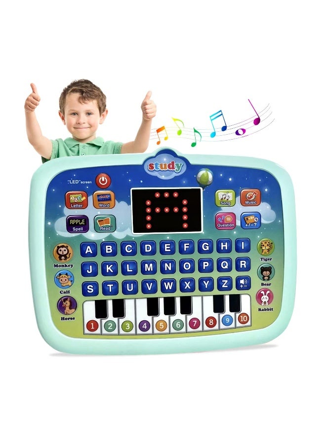 Kid Tablet Toddler Learning Pad Interactive Educational Toy with Screen Fun Gifts Music/Piano/ABC/Numbers/Words/Spell/Animals for Kids Age 1-2-3-4 Year Old Toddler Tablet Interactive Educational Toy - Image 1