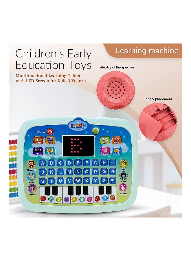 Kid Tablet Toddler Learning Pad Interactive Educational Toy with Screen Fun Gifts Music/Piano/ABC/Numbers/Words/Spell/Animals for Kids Age 1-2-3-4 Year Old Toddler Tablet Interactive Educational Toy - Image 3