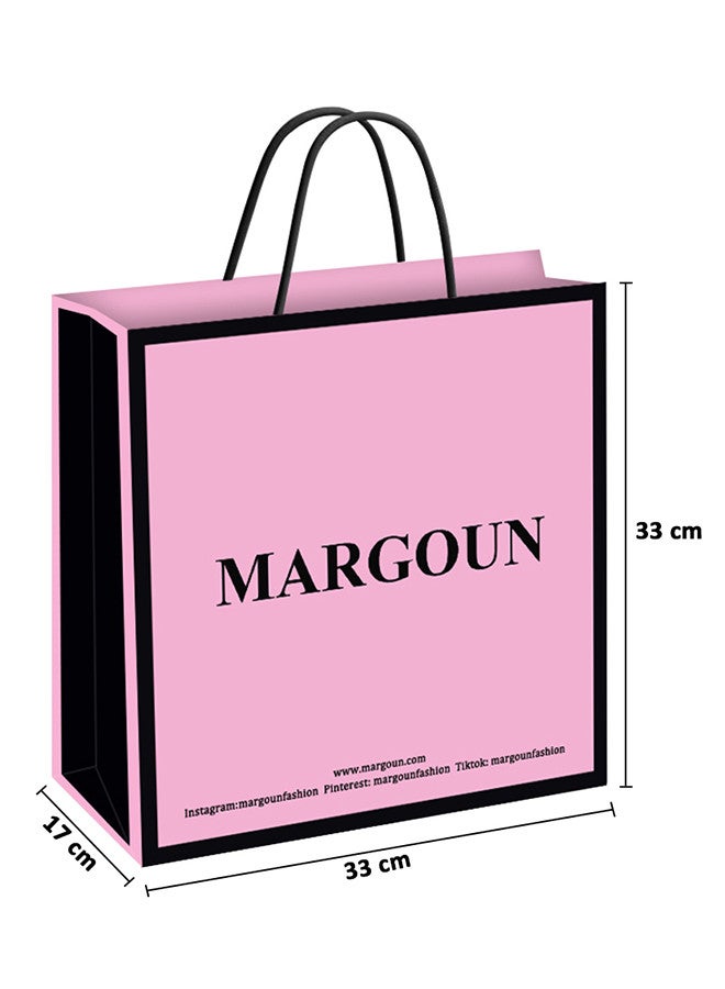 MARGOUN مجموعة من 10 أكياس تسوق وأكياس هدايا من ورق الكرافت مقاس 33 × 17 × 33 سم حقيبة تسوق كرافت بمقابض بكميات كبيرة  - Image 2