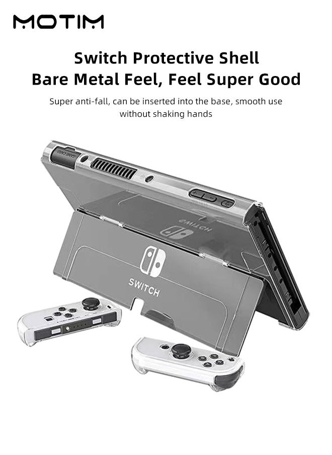 Motim - 10 in 1 Switch Carrying Case, Nintendo Switch Accessories Kit, Include Switch OLED Accessories Bundle Protective Case, Screen Protector and Thumb Grip Caps, Carry Bag with Game Holders for Switch OLED - Image 1