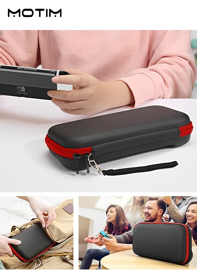 Motim - 10 in 1 Switch Carrying Case, Nintendo Switch Accessories Kit, Include Switch OLED Accessories Bundle Protective Case, Screen Protector and Thumb Grip Caps, Carry Bag with Game Holders for Switch OLED - Image 1