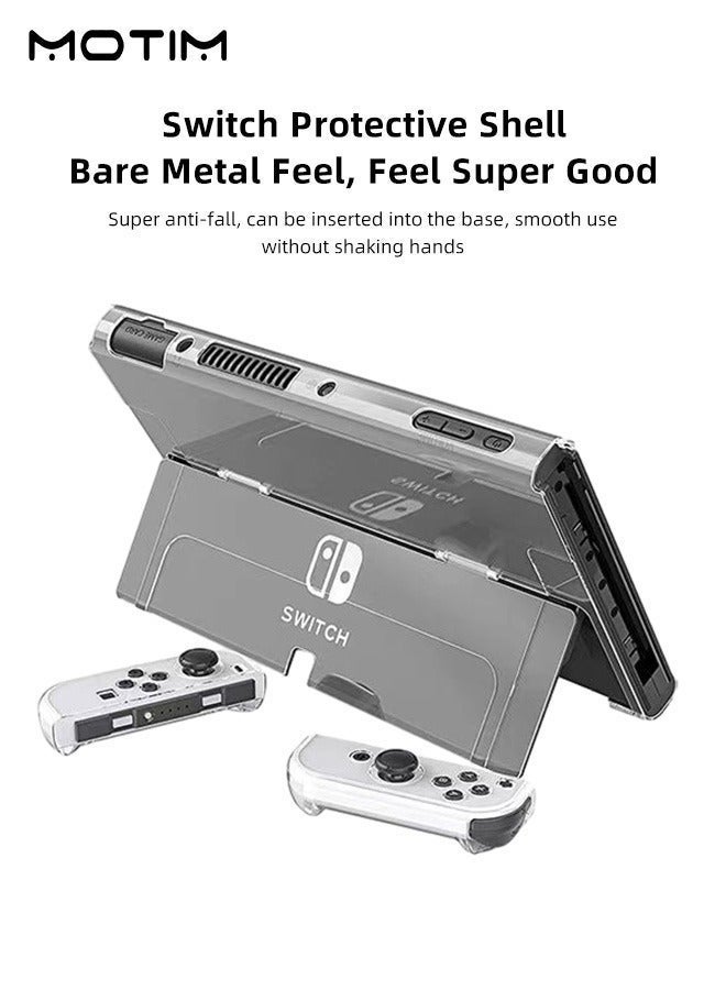 Motim 10-in-1 Switch Carrying Case for Nintendo Switch OLED, Include Switch OLED Accessories Bundle Portable Protective Case, Screen Protector and Thumb Grip Caps, Hard Cover Case and Portable Carry Bag with Game Holders - Image 3