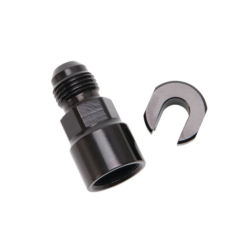 Edelbrock 644113 EFI Adapter Fitting -6 An Male To 5/16" Sae Quick DiSConnect Female SCrew Type Blk Anodized Finish. - Image 2