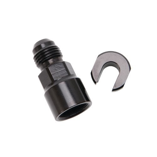 Edelbrock 644113 EFI Adapter Fitting -6 An Male To 5/16" Sae Quick DiSConnect Female SCrew Type Blk Anodized Finish. - Image 1