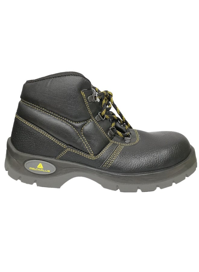 Deltaplus - Jumber S1 Black Leather Safety Shoes for Men | Antistatic, Anti-Slip, Oil & Heat Resistant | Double Density with Steel Toe | Size-39 - Image 1