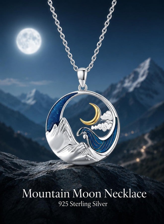 CUOKA MIRACLE 925 Sterling Silver Mountain Moon Necklace for Women Jewelry Gifts - Image 5
