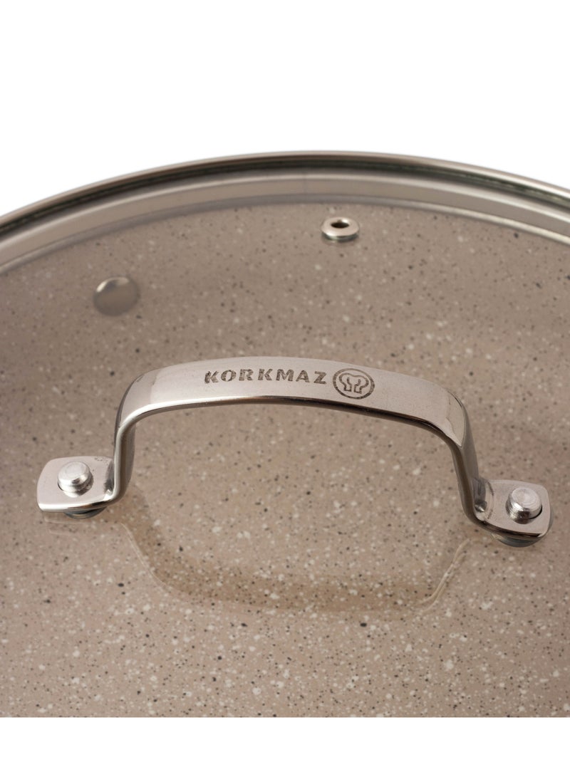 Korkmaz Korkmaz Granite frying pan with glass lid size 28x5.5 cm - Image 5