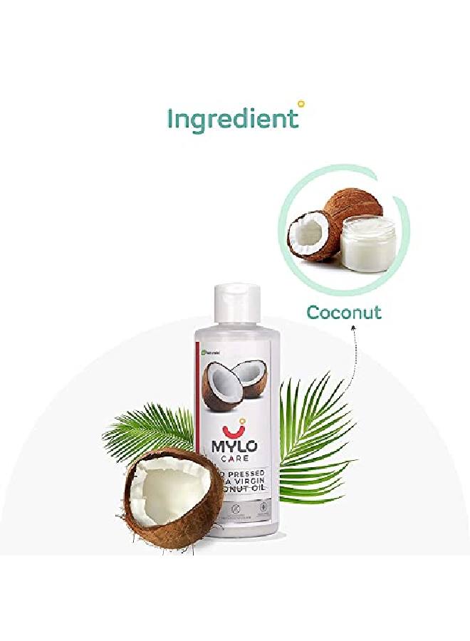 Cold Pressed Extra Virgin Coconut Oil for Adults and Babies 200Ml 100% Pure Coconut Oil for Strong Hair and Soft Skin Ideal for Baby Massage No Parabens and Mineral Oils