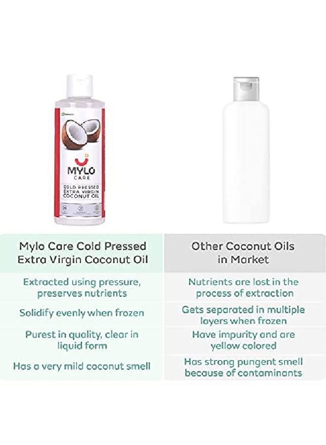 Cold Pressed Extra Virgin Coconut Oil for Adults and Babies 200Ml 100% Pure Coconut Oil for Strong Hair and Soft Skin Ideal for Baby Massage No Parabens and Mineral Oils