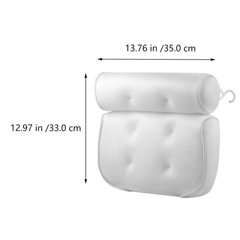 3D Mesh Bathtub Neck Cushion with 6 Suction Cups for Head Support and Relaxation - Image 3