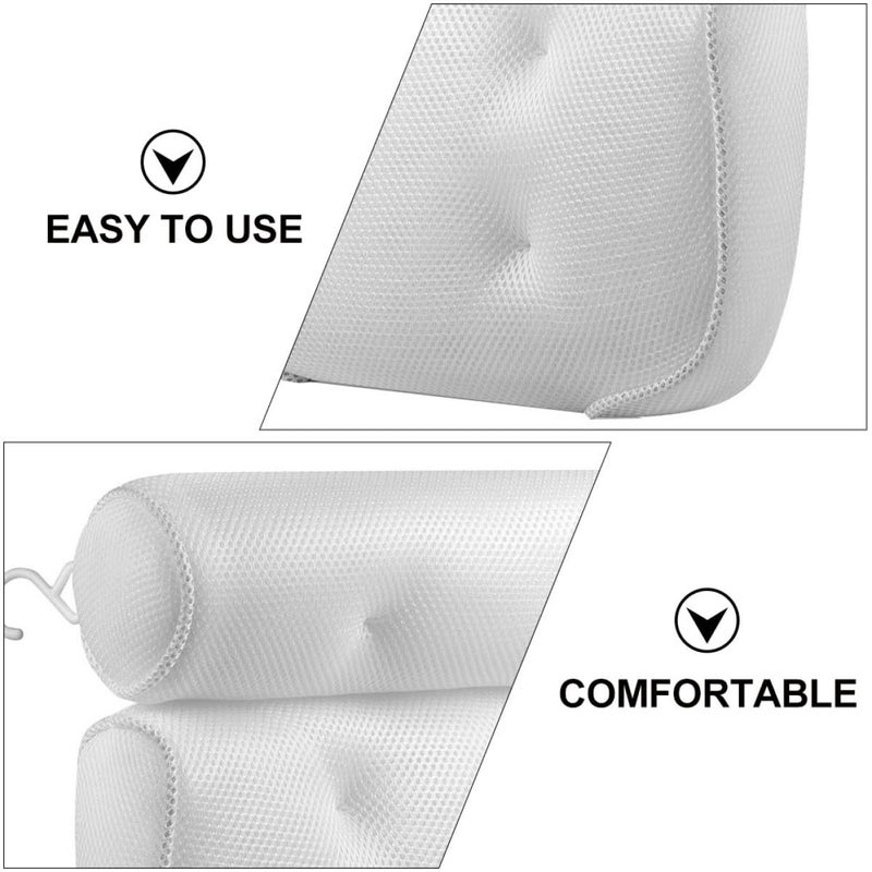 3D Mesh Bathtub Neck Cushion with 6 Suction Cups for Head Support and Relaxation - Image 4
