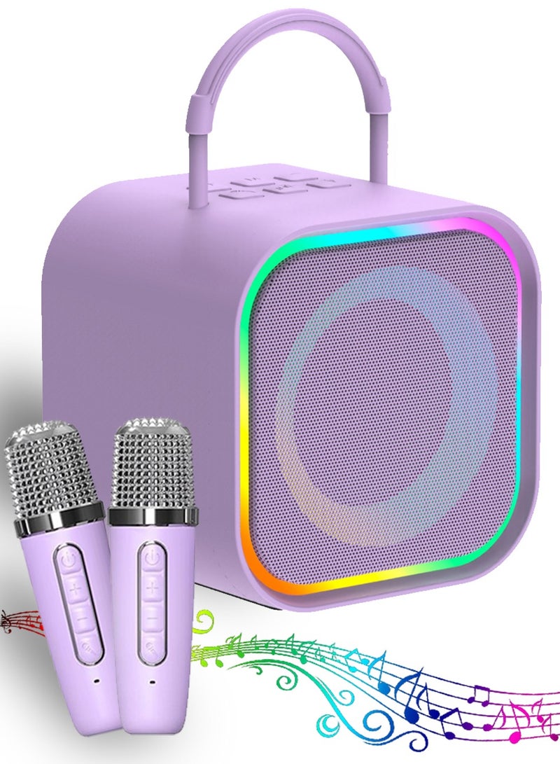 Kids Karaoke Machine Portable Bluetooth Speaker with Wireless Microphone Kids Toys Gifts for Girls and Boys  (Purple) - Image 1