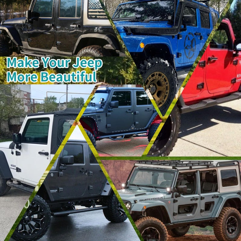 Saree 4 Door Hinge Assembly Kits Compatible with 2007-2018 Jeep Wrangler JK JKU Unlimited Rubicon Sahara, Fits Jeep Wrangler JK Inside and Outside, Jeep Wrangler JK Door Hinge 16PCS with 36 Bolts - Image 3