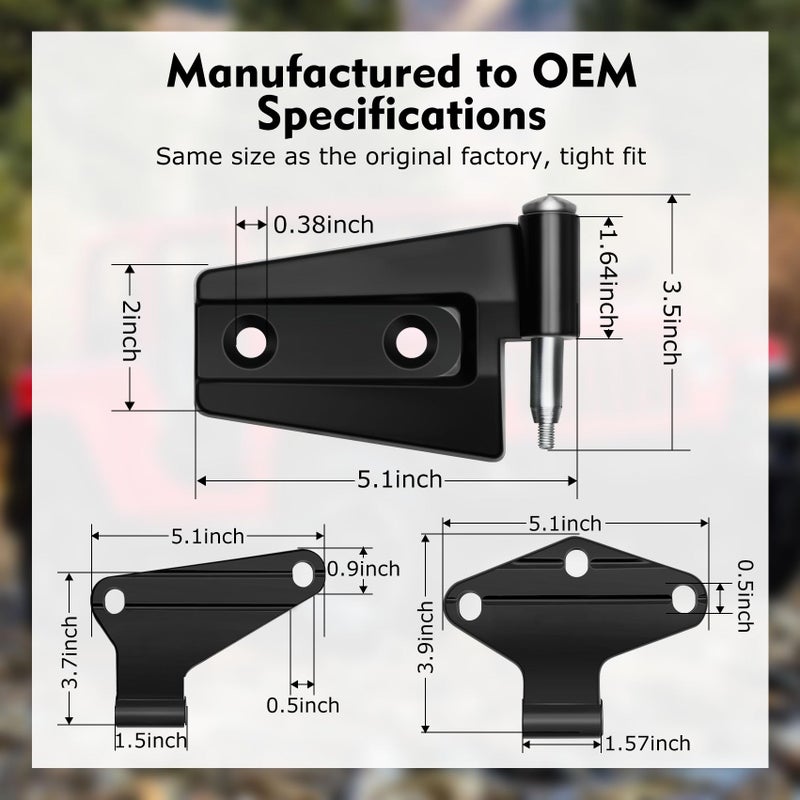 Saree 4 Door Hinge Assembly Kits Compatible with 2007-2018 Jeep Wrangler JK JKU Unlimited Rubicon Sahara, Fits Jeep Wrangler JK Inside and Outside, Jeep Wrangler JK Door Hinge 16PCS with 36 Bolts - Image 5
