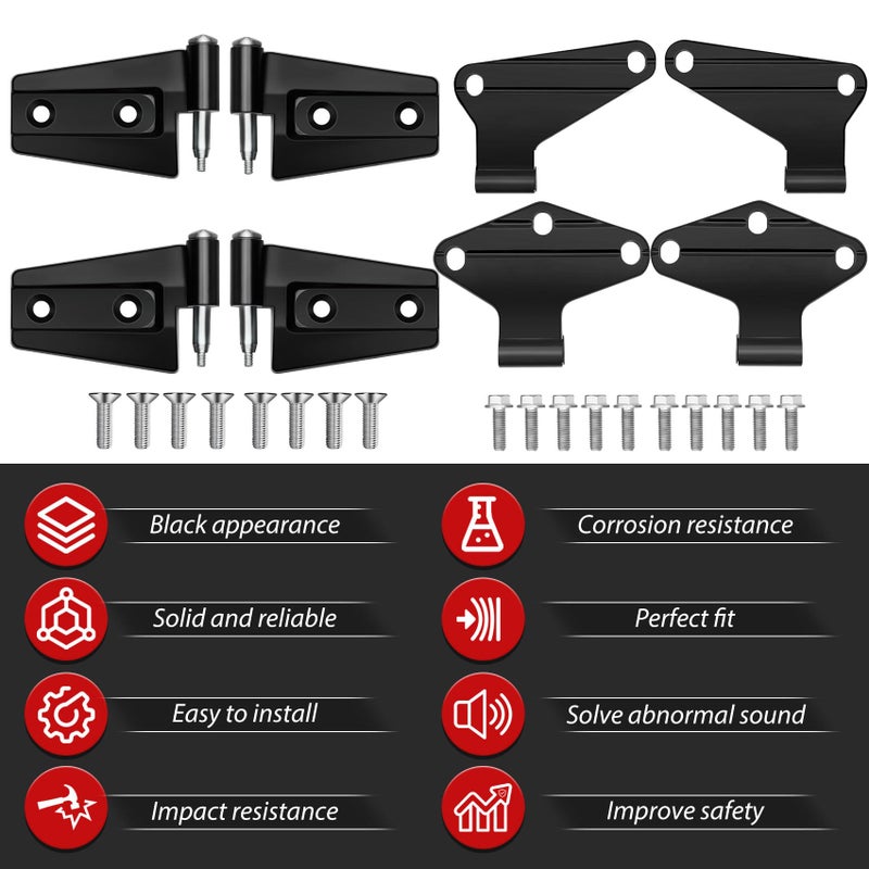 Saree 4 Door Hinge Assembly Kits Compatible with 2007-2018 Jeep Wrangler JK JKU Unlimited Rubicon Sahara, Fits Jeep Wrangler JK Inside and Outside, Jeep Wrangler JK Door Hinge 16PCS with 36 Bolts - Image 4