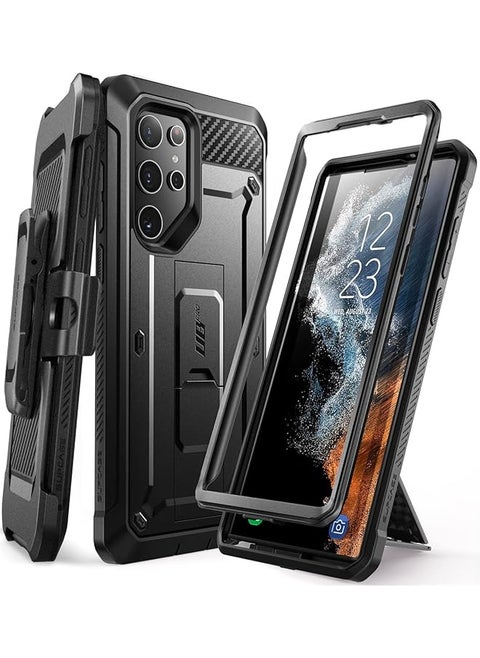 SUPCASE Unicorn Beetle Pro Series Case for Samsung Galaxy S22 Ultra 5G (2022 Release), Full-Body Dual Layer Rugged Belt-Clip & Kickstand Case Without Built-in Screen Protector (Black)