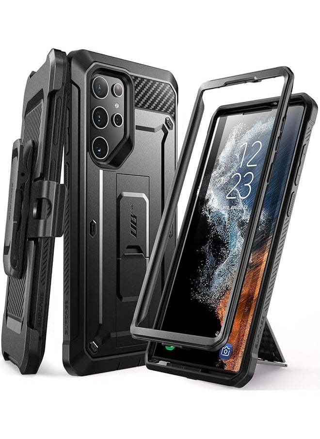 SUPCASE Unicorn Beetle Pro Series Case for Samsung Galaxy S22 Ultra 5G (2022 Release), Full-Body Dual Layer Rugged Belt-Clip & Kickstand Case Without Built-in Screen Protector (Black)