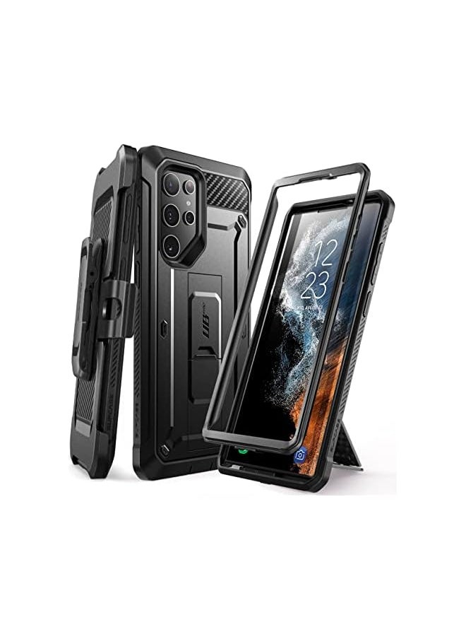 SUPCASE Unicorn Beetle Pro Series Case for Samsung Galaxy S22 Ultra 5G (2022 Release), Full-Body Dual Layer Rugged Belt-Clip & Kickstand Case Without Built-in Screen Protector (Black)