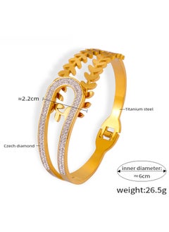 Unique Asymmetric Geometric Bangle with Diamonds Z171-Gold