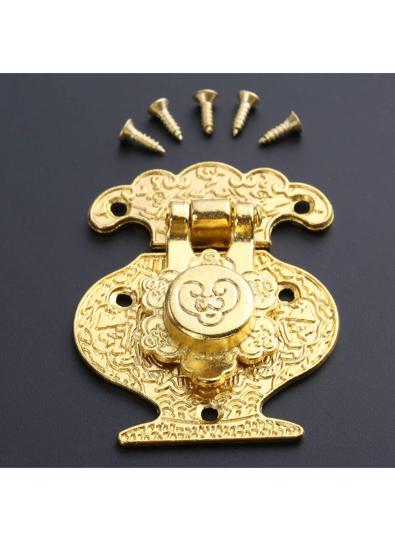 Yetaha Vintage Hasps Lock Latch with 5 Screws Vase Shape Box Latch Clasp Buckle for Vintage Wooden Box Heavy Duty Wooden Box Jewelry Box Gift Box Wine Box 41 x 51mm  - Image 4
