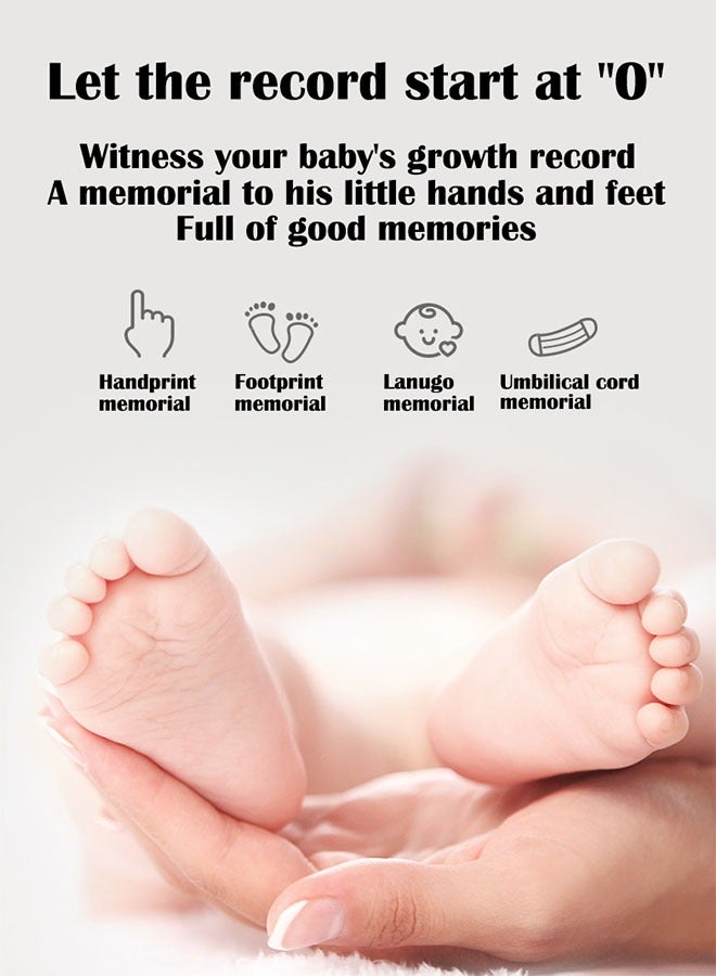 ZCM-HAPPY Memorial Baby Hand and Footprint Kit – Newborn Lanugo Memory Photo Frame Gift Box – Cherished Keepsake for Baby Footprints & Handprints – Perfect Baby Shower Gift Idea With Light - Image 2