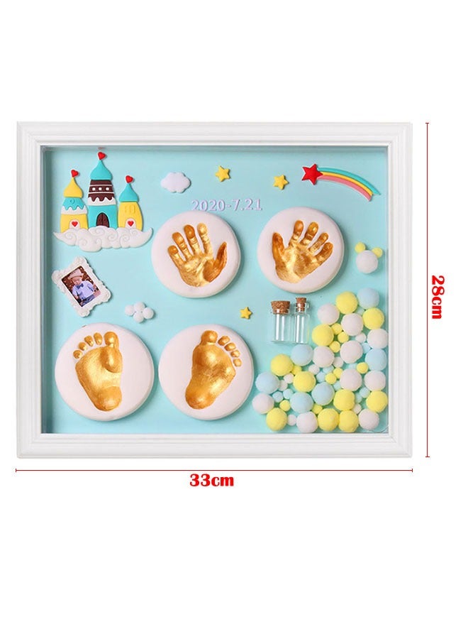 ZCM-HAPPY Memorial Baby Hand and Footprint Kit – Newborn Lanugo Memory Photo Frame Gift Box – Cherished Keepsake for Baby Footprints & Handprints – Perfect Baby Shower Gift Idea With Light - Image 5