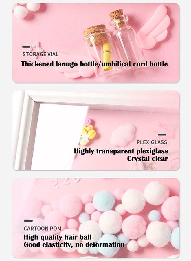 ZCM-HAPPY Memorial Baby Hand and Footprint Kit – Newborn Lanugo Memory Photo Frame Gift Box – Cherished Keepsake for Baby Footprints & Handprints – Perfect Baby Shower Gift Idea With Light - Image 4