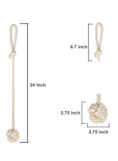 Generic Curtain Tiebacks 2 Pack, Curtain Ties, Curtain Holders for Wall Drapes, Curtain Holdbacks, Handwoven Cotton String Tie Ball for Curtains Pull Backs  - Image 4