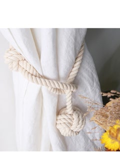 Generic Curtain Tiebacks 2 Pack, Curtain Ties, Curtain Holders for Wall Drapes, Curtain Holdbacks, Handwoven Cotton String Tie Ball for Curtains Pull Backs  - Image 5