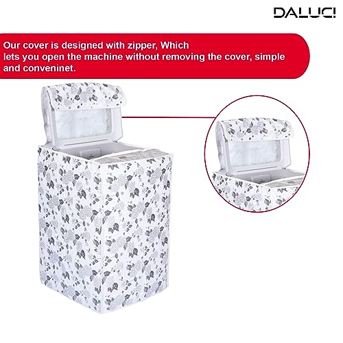 DALUCI Waterproof & Dustproof Top Load Washing Machine Cover | Compatible with IFB 6.5 Kg - 7.5 Kg Fully Automatic (Half White & Grey, 60cms X 60cms X 90cms) - Image 5