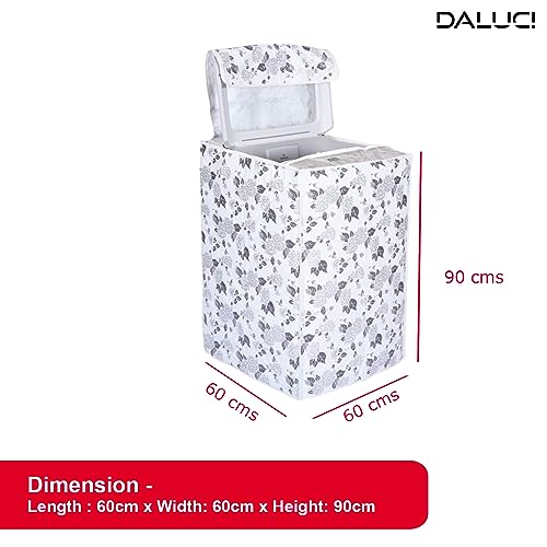 DALUCI Waterproof & Dustproof Top Load Washing Machine Cover | Compatible with IFB 6.5 Kg - 7.5 Kg Fully Automatic (Half White & Grey, 60cms X 60cms X 90cms) - Image 2