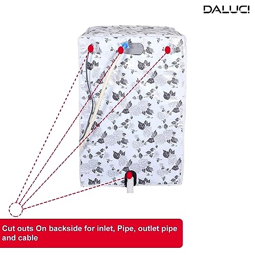 DALUCI Waterproof & Dustproof Top Load Washing Machine Cover | Compatible with IFB 6.5 Kg - 7.5 Kg Fully Automatic (Half White & Grey, 60cms X 60cms X 90cms) - Image 4