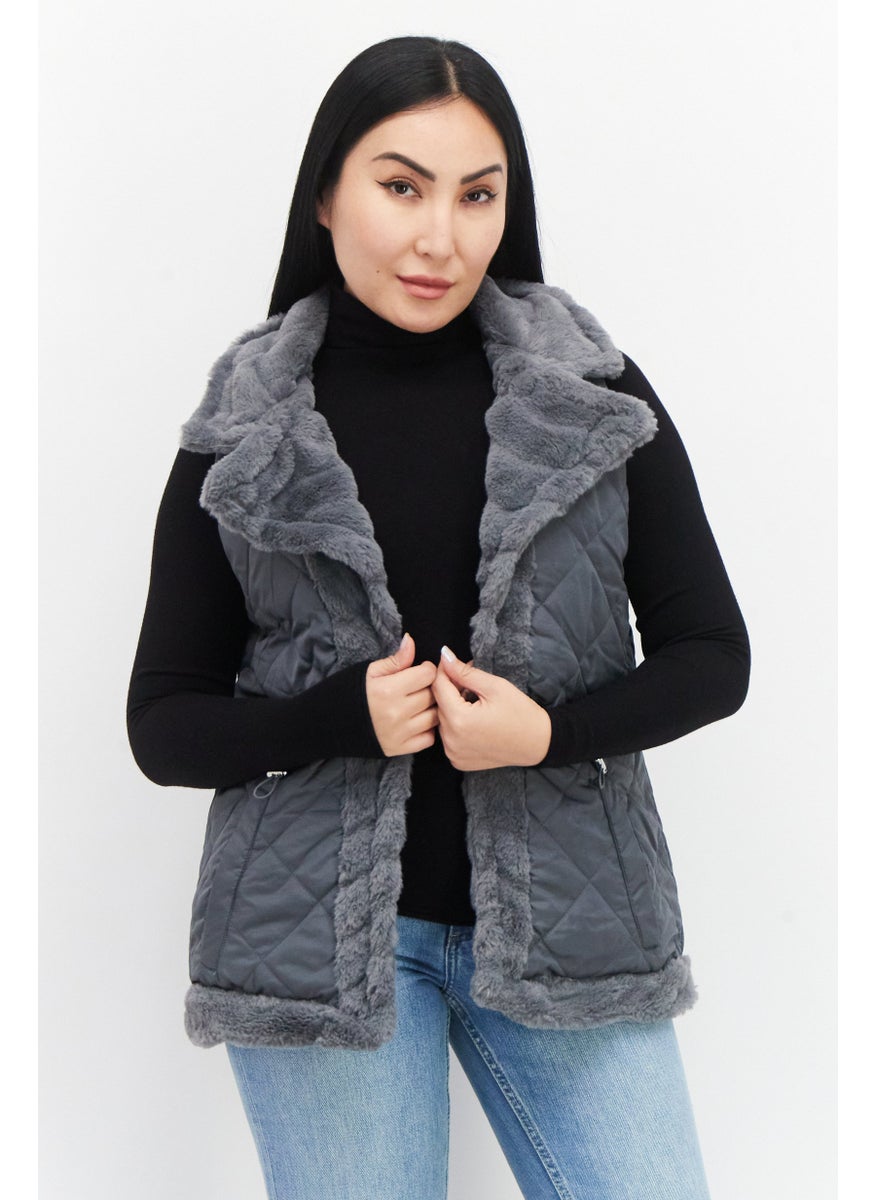 Women Faux Fur Vest Jacket, Grey - pzsku/ZCFC020EE46549AC4709DZ/45/_/1726109270/7d3d3da1-f83f-4492-b4b8-1545a00203fc