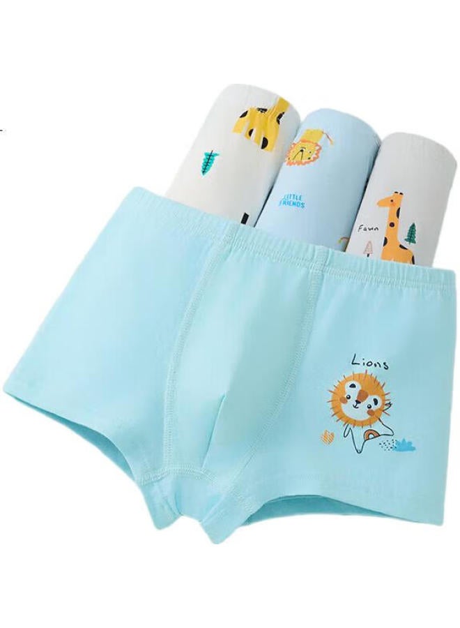 YUZHAOLIN Boys' Underwear Children'S Boxer Shorts Big Kids Shorts Teenagers 4-Pack Cotton Underwear Animal Amusement Park - Image 1