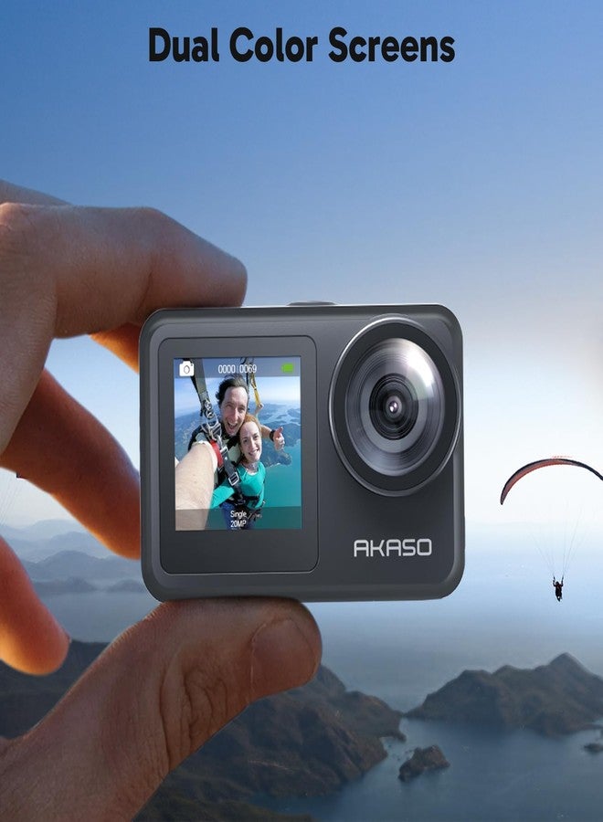 AKASO Brave 7 LE 4K30FPS 20MP WiFi Action Camera with Touch Screen EIS 2.0 Zoom Remote Control 131Feet Waterproof Underwater Camera Dual Color Screens Support External Microphone Vlog Camera - Image 4