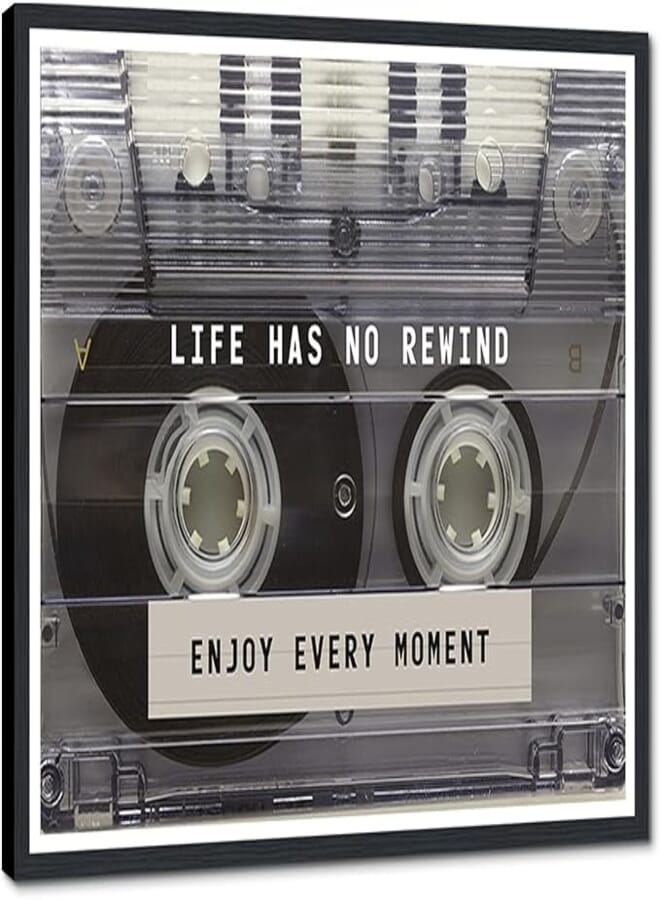 Novatique Music Cassette Tape Wall Art Inspirational Wall Art Vintage Canvas Wall Decor Retro Music Posters Print Ready to Hang Audio Studio Decor for Living Room Bathroom, 12 x 16inch