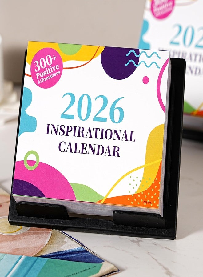 Youthamazing تقويم تحفيزي لعام 2026 - تقويم مكتبي لعام 2026 مع أكثر من 300 اقتباس تحفيزي يومي، من يناير 2026 إلى ديسمبر 2026، مقاس 5.85 بوصة × 4.85 بوصة، تقويم مكتبي يومي لعام 2026 لتزيين المنزل والمكتب، لوحة دعم خلفية، ملاحظات - Image 2