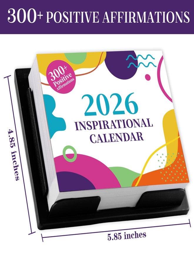 Youthamazing تقويم تحفيزي لعام 2026 - تقويم مكتبي لعام 2026 مع أكثر من 300 اقتباس تحفيزي يومي، من يناير 2026 إلى ديسمبر 2026، مقاس 5.85 بوصة × 4.85 بوصة، تقويم مكتبي يومي لعام 2026 لتزيين المنزل والمكتب، لوحة دعم خلفية، ملاحظات - Image 3