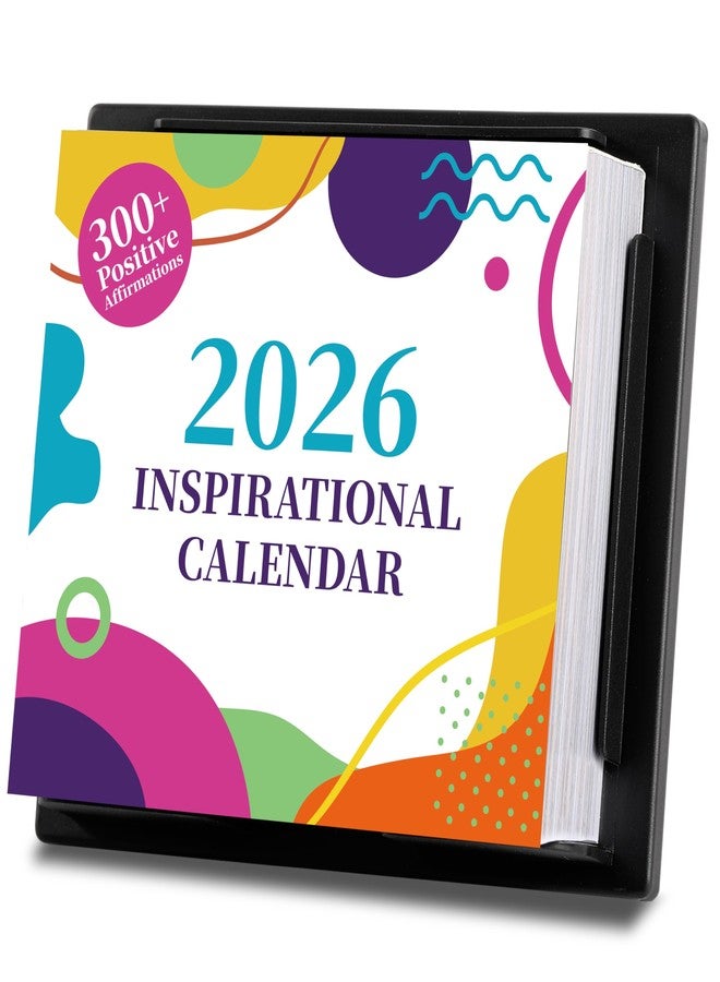 Youthamazing تقويم تحفيزي لعام 2026 - تقويم مكتبي لعام 2026 مع أكثر من 300 اقتباس تحفيزي يومي، من يناير 2026 إلى ديسمبر 2026، مقاس 5.85 بوصة × 4.85 بوصة، تقويم مكتبي يومي لعام 2026 لتزيين المنزل والمكتب، لوحة دعم خلفية، ملاحظات - Image 1