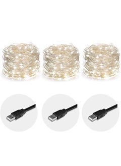 MANSAA MANSAA M6 USB LED String Light 10 Meter 100 LEDs White Color USB Operated Home Decor LED Light Pack of 3  - Image 2