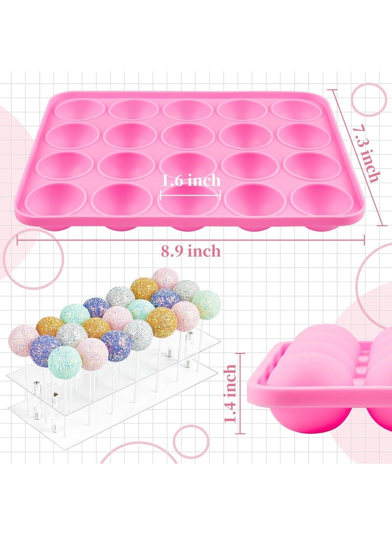 Bluejw 302-Piece Chocolate Lollipop Silicone Mold Set Acrylic 21 Hole Lollipop Display Bracket - Image 3