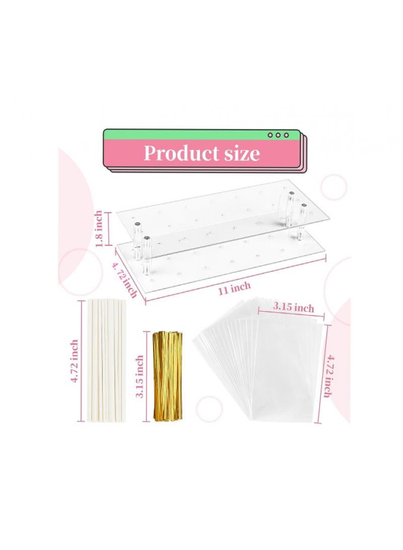 Bluejw 302-Piece Chocolate Lollipop Silicone Mold Set Acrylic 21 Hole Lollipop Display Bracket - Image 2