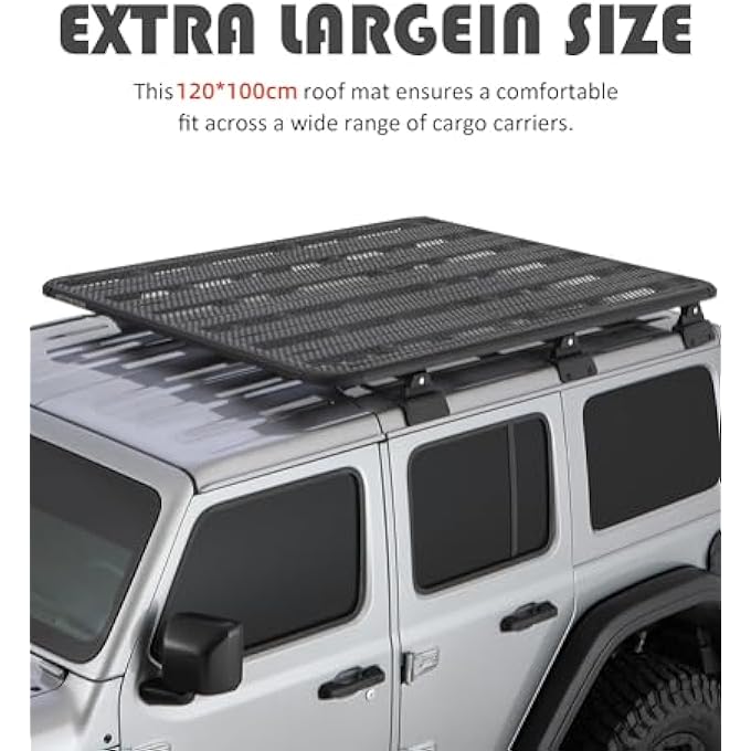 ROOF RACK PAD FOR ROOFTOP CARGO BAG - 120X100CM PROTECTIVE MAT, CAR ACCESSORIES, NON-SLIP RACK PAD - FITS MOST VEHICLES - Image 3