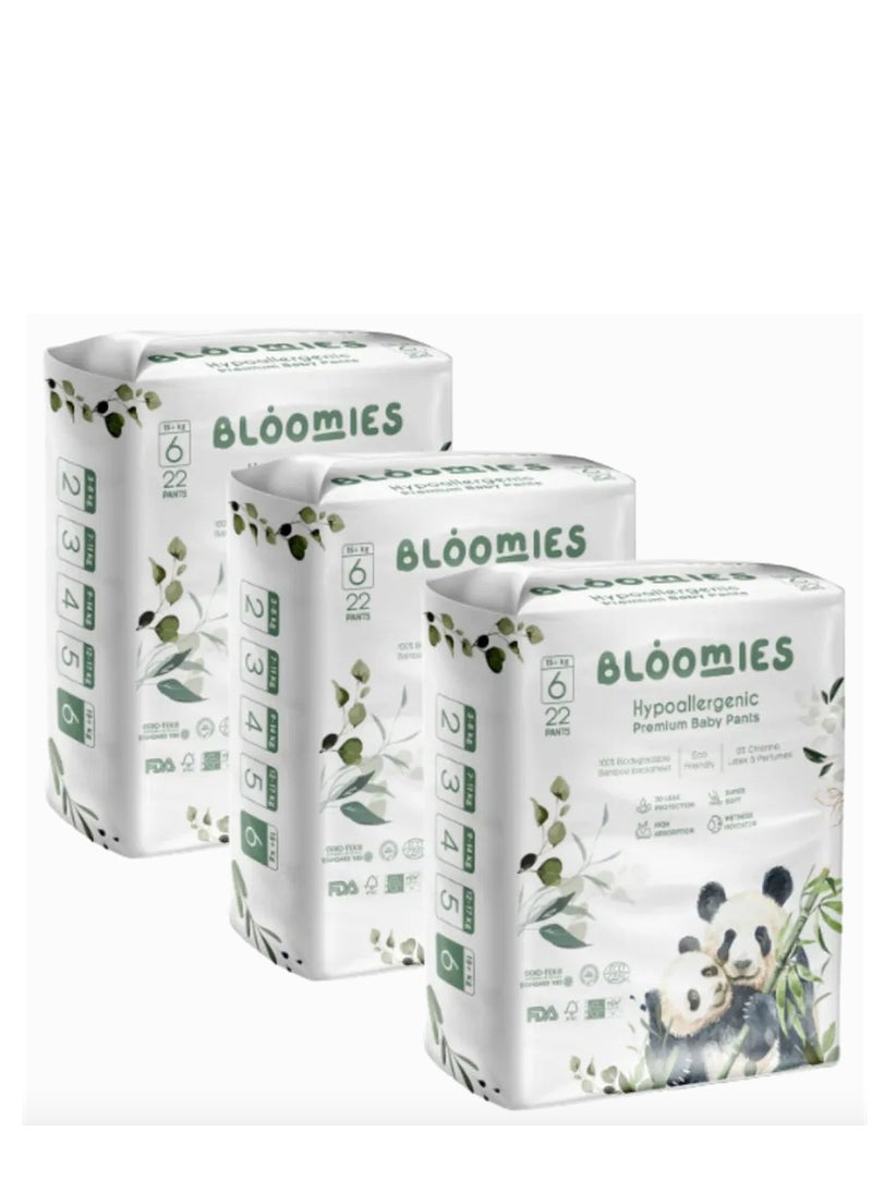 Bloomies Organic Bamboo Baby Pants Size 6 (15+kg baby) 66pcs (22X3) Bundle| Eco-friendly, Hypoallergenic, Non-toxic, Breathable Pullups - pzsku/ZCFC0648B90048906EC4BZ/45/_/1732611898/19ddf02d-e8c3-4025-8670-edb645fe9c24