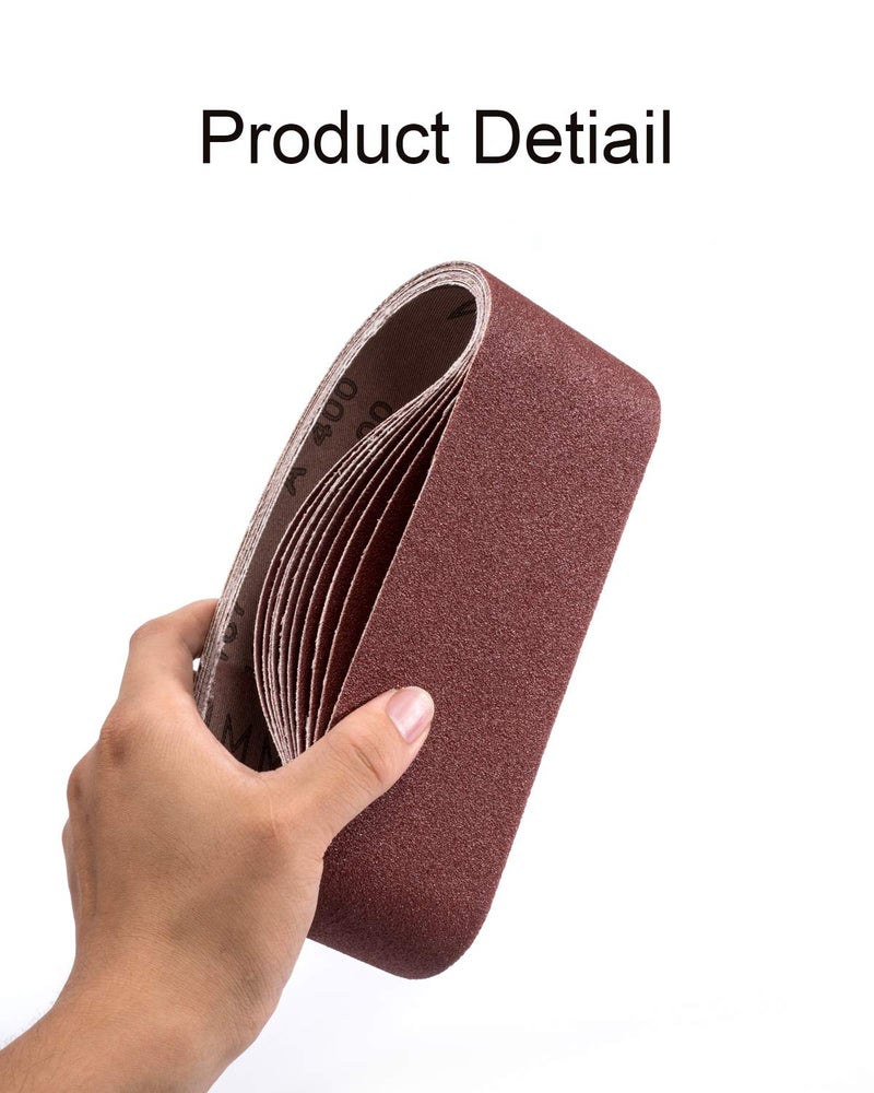 S SATC 3x18 Sanding Belts 20PCS Belt Sander Paper Aluminum Oxide (3 Each of 60/80/120/150/240/400 Grits & 2 of 40 Grits) Ideal for Wood Metal Paint Sanding - Image 4