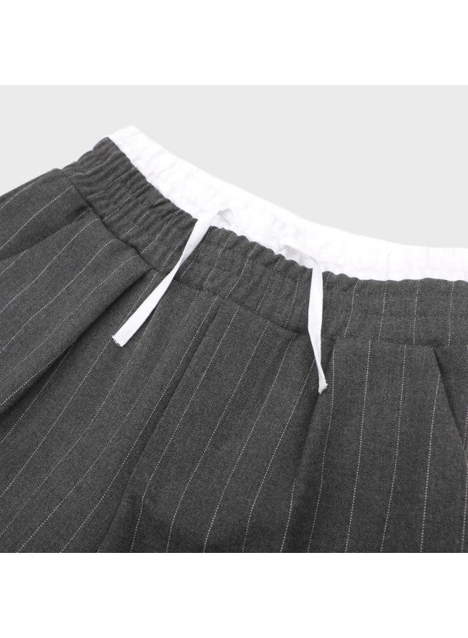 Zara kids' Stylish And Elegant School-style Drawstring Straight-leg Wide-leg Casual Pants - Image 4