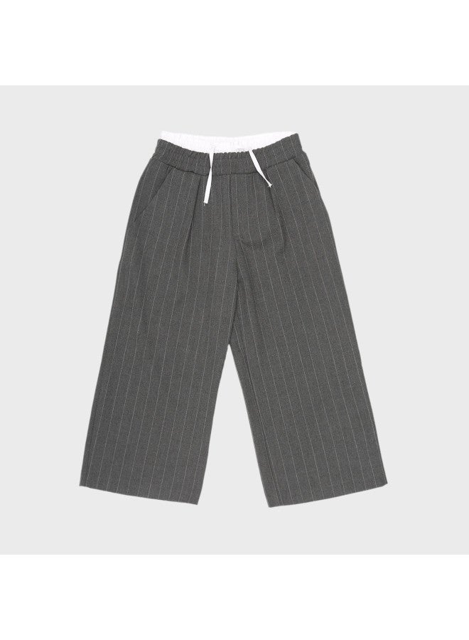 Zara kids' Stylish And Elegant School-style Drawstring Straight-leg Wide-leg Casual Pants - Image 2