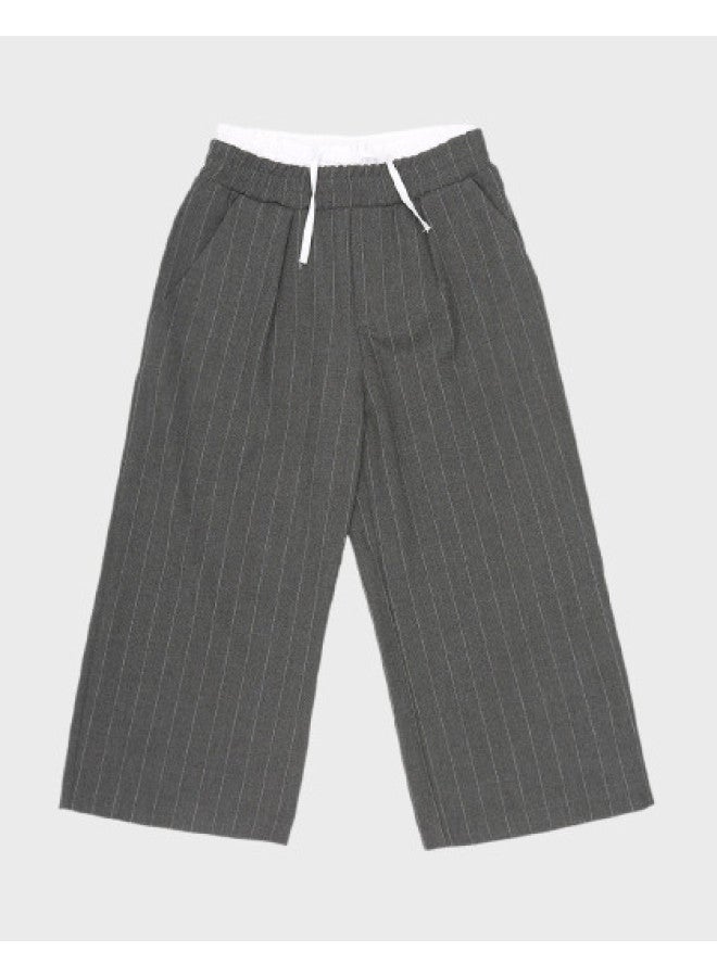 Zara kids' Stylish And Elegant School-style Drawstring Straight-leg Wide-leg Casual Pants - Image 1