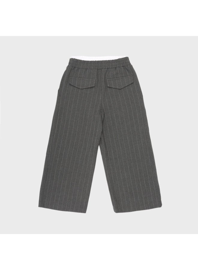 Zara kids' Stylish And Elegant School-style Drawstring Straight-leg Wide-leg Casual Pants - Image 3
